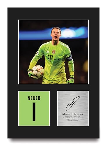 HWC Trading Manuel Neuer Bayern Munich Regali Stampati Autografo Firmato Foto Per Gli Appassionati Di Calcio E Sostenitori - A4 Ritratto