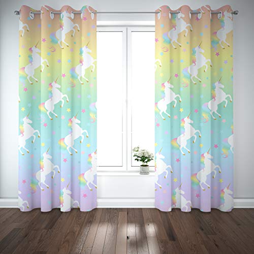 Unicorn Rainbow Shower Curtain, Fabric Bathroom Decor Polyester 72 X 72 With 12 Hooks Fun, Unique Shower Curtain For Girls Kids Or Toddler Bathroom (Unicorn) #TOP1