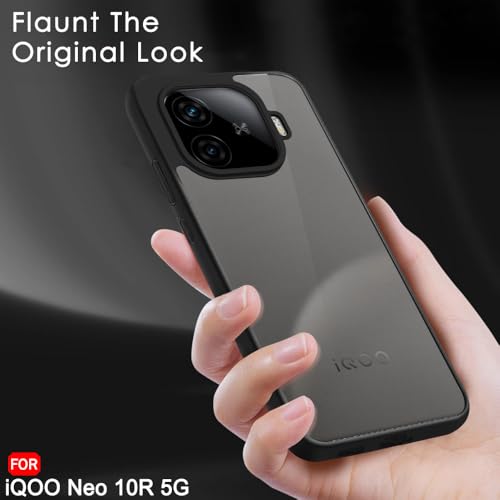 Image of TheGiftKart Hybrid Shockproof Back Cover Case for Motorola Moto Signature 5G | Camera Protection Module | Hard Back Case Cover for Moto Signature (PC & TPU, Translucent Smoke Matte Back, Black Sides)