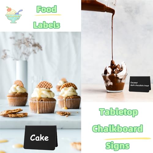 20PCS Mini Chalkboard Signs for Food, Reusable and Reserved Table Signs, Food Labels for Party Buffet, Easy to Write and Wipe Out, Catering Supplies Buffet Display, Place Cards - Image 8