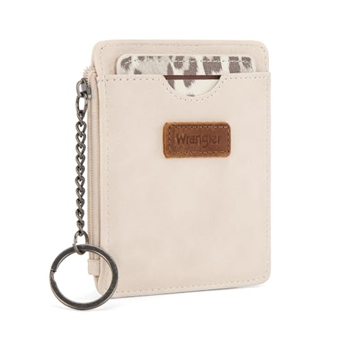 Image of Montana West X Wrangler Credit Card Holder Wallet for Women Small Keychain Card Wallet with Rfid Lining with ID Window Slim Zipper Coin Pocket with Ultra Card Holder Easy to Carry WG366-W118BG