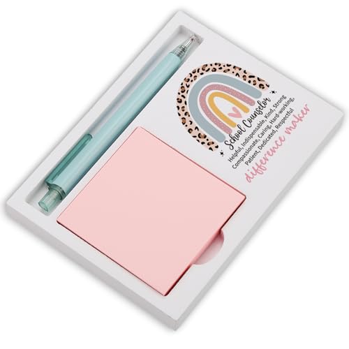 スクールカウンセラー 付箋ホルダー 机用 学生教師チームからの感謝の気持ちを伝えるギフト オフィス用デスクトップ レインボーデコレーション 女性/男性への年末ギフト TZP158