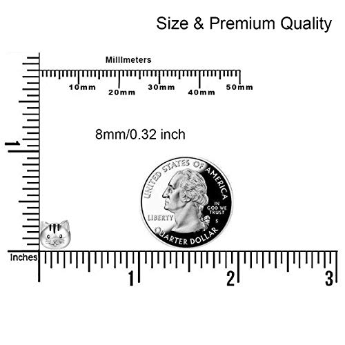 925 Sterling Silver Cat Earrings, Hypoallergenic Kitten Studs Kitty Earrings For Sensitive Ears, Mother Day Gift For Women Daughter Cat Lovers With Gift Box #TOP2