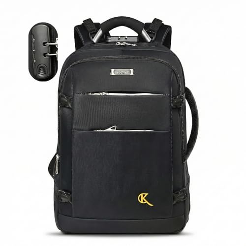 Mochila para Notebook Masculina e Feminina Reforçada Resistente, Impermeável com Cadeado Antifurto Ideal para Trabalho, Faculdade e Escola, Alça Ergonômica - Meterial Premium - Steel Hook Preta