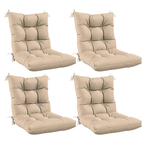 Snubbull 4 Sets Outdoor Patio Chair Cushions Seat High Back