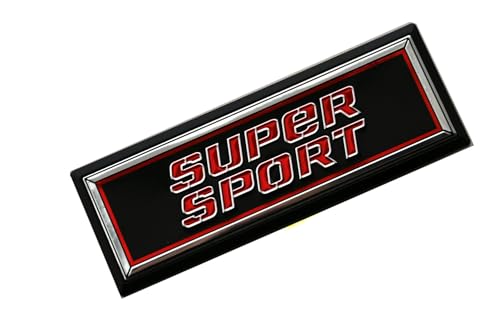 Image of 1pc New Super Sport Dash Emblem 3D Badge Replacement for 81-87 El Camino 83-88 Monte Carlo SS (Chrome Red)