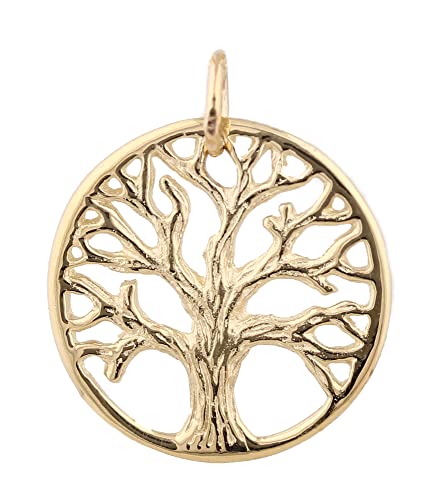 Solid 14k Gold Tree of Life Pendant Necklace Christmas Birthday Gifts for Women Family Gifts for Grandma Mom Teacher Best Friend