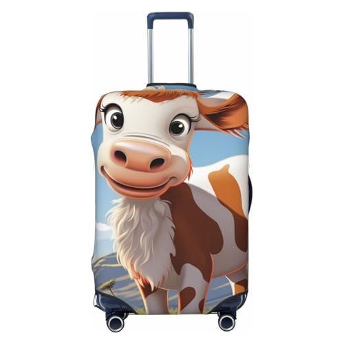 Travel Luggage Covers For Suitcase, Cartoon Cute Cow Elastic Suitcase Protector Washable Anti-Scratch Suitcase Baggage Cover Luggage Protector Fits 18-32 Inch Luggage