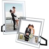 VICASKY 2 Stk. Teiliges Glas Bilderrahmen Klarer Transparenter Fotorahmen für Hochzeit Tischdeko...