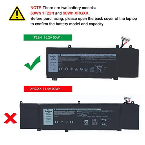 Image of 1F22N Laptop Battery Compatible with Dell Alienware M15 M17 P79F P79F001 R1 P37E P37E001 Dell G7 7590 7790 G5 5590 5590-D2783W D2743B D2843W Series 0HYWXJ HYWXJ 0JJPFK JJPFK 01F22N 06YV0V 15.2V 60Wh