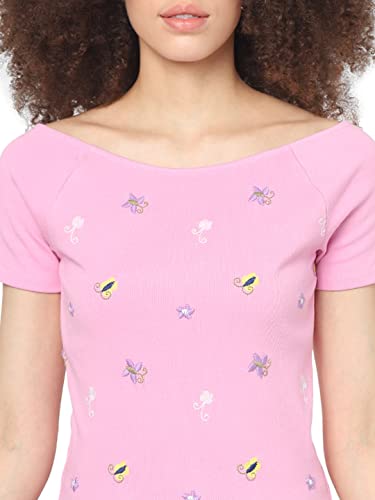 Image of ONLY Women's Cotton Blend Slim Fit Round Neck Top