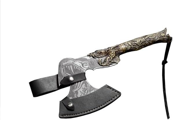 Cuchillo de cuchilla, cuchillo de carne, cuchillo de chef Longquan de China de acero de manganeso alto con patrón de dragón, mango multifuncional de