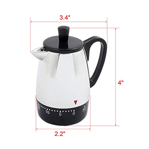 Sourcingmap 4x3.4x2.2-Inch 60 Mins Mechanical Kitchen Time Meter Coffee Pot Design - Image 3
