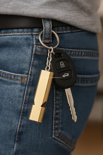 Busstier Acil İmdat Düdüğü Alüminyum Islık Anahtarlık Kamp Yürüyüş Aksesuarı - Görsel 5