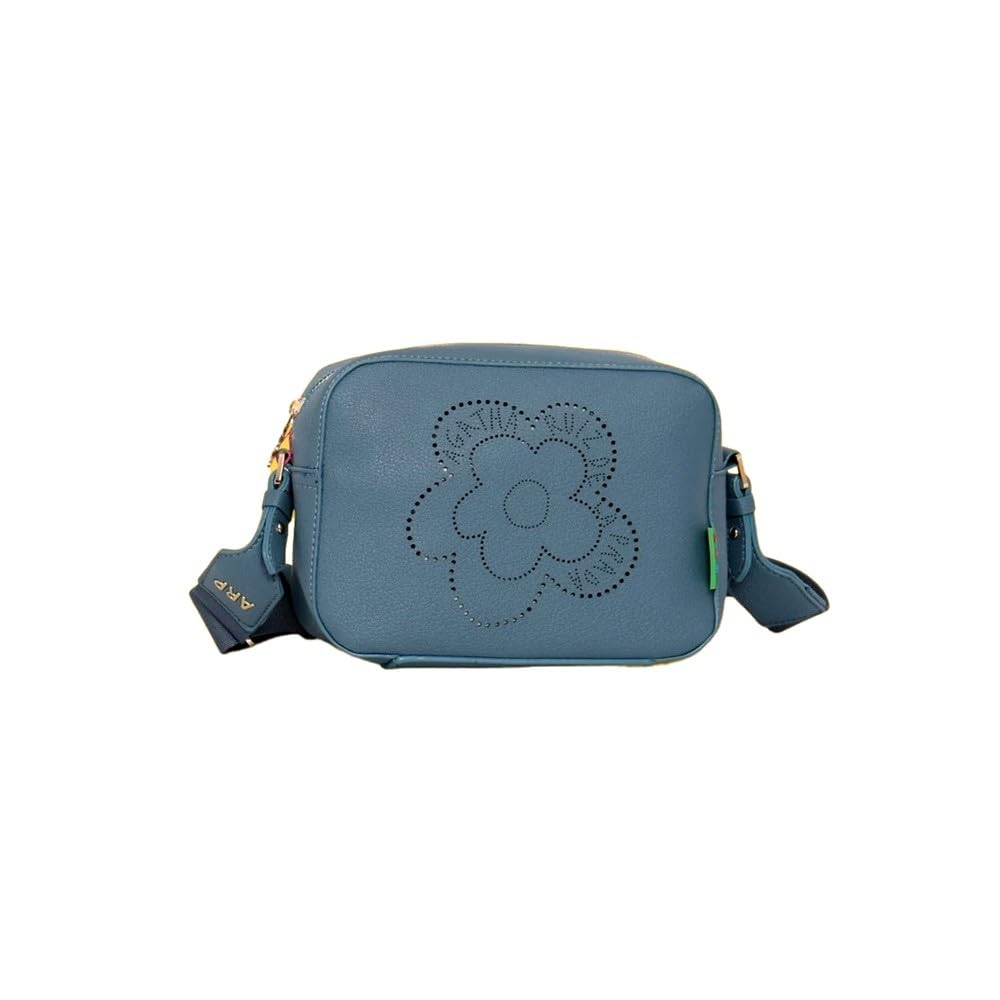 Agatha Ruiz de la Prada Bolso Bandolera en color azul con flor calada