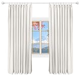 DotheDrape 72 W x 90 L inch Pinch Pleat Darkening Drapes Faux Linen Curtains with Lining Drapery Panel for Living Room Bedroom Meetingroom Club Theater Patio Door (1 Panel),Beige White