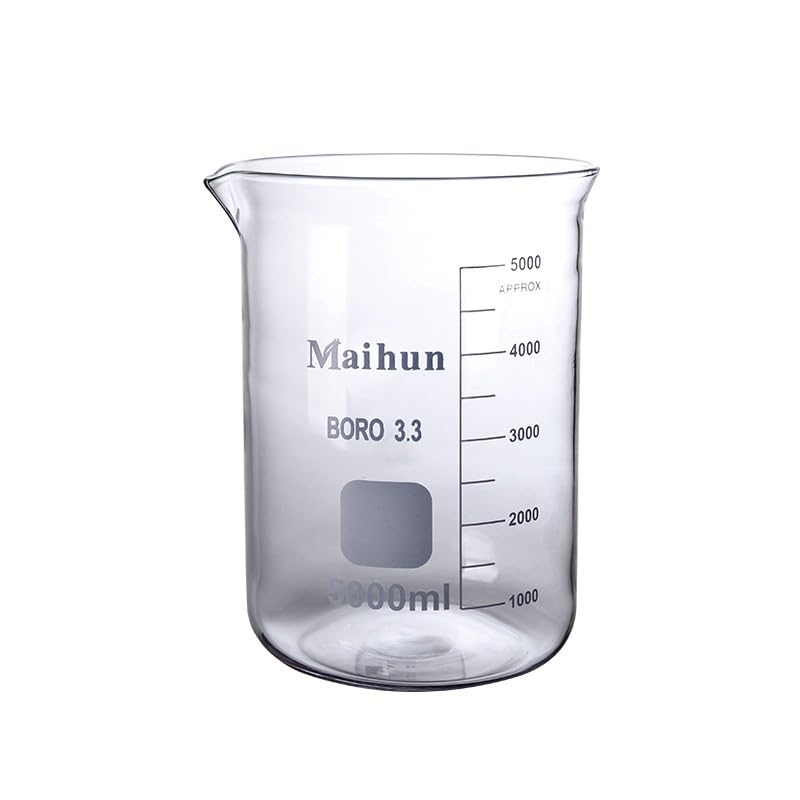 2000ml Haltbarer Glasbecher, 2L Laborbecher Mit Aufgedruckten Skalen, 3.3 Borosilikat, Niedrige Form(3000ml)