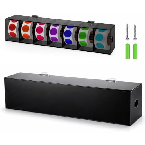 Distributeur d'étiquettes acrylique à 7 emplacements pour rouleaux