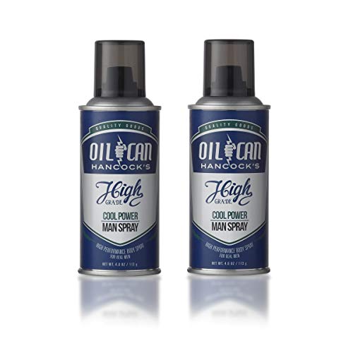 Oil Can Hancock's High Grade Man Spray COOL POWER by Tru Western, Men's Cologne - Crisp, Fresh, and Masculine Scent - Citrus, Moss, and Lavender Fragrance - 4 oz, 118 mL 2 PACK