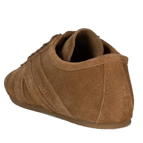 Suede Sneakers for Women Classic Round Toe Lace Up Athletic Shoes Comfortable Casual Low-Top Womens Flats3