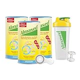 Almased Protein Powder, GLP-1 Nutrition Support Supplement, Meal Replacement Shake for Weight Loss, high protein, complete nutrition (Vanilla Flavor, 3 Cans @ 17.6 oz ea + scoop + 700ml Shaker Bottle
