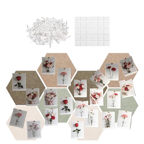 Tablero De Corcho Hexagonal - Panel De Fieltro Acústico De 12 Pulgadas | Azulejos De Pared Insonorizados De 30x26cm, Paquete De 8/10, Tablón De Anuncios De Fibra De Poliéster Para Oficina, Aula, Decor