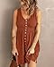 BTFBM Summer Dresses for Women 2026 Casual Spring Clothes Sleeveless Crewneck Beach Vacation Outfits Mini Flowy Sun Dress(Buttons Orange Red, Medium)