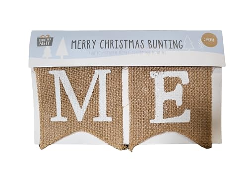Christmas Hanging Hessian Bunting, Merry Christmas Bunting, 2 Metres, Rustic Indoor Christmas Decoration, Jute Twine String - Image 2