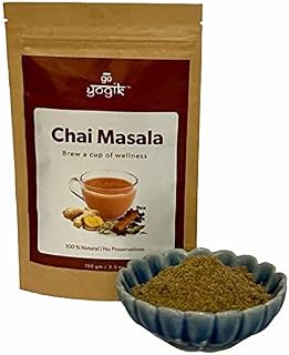 Go-Yogik Chai Tea Rejuvenating Spice Powder (80 Servings)-100g |Herbal Blend of 6 Super Spices | Caffiene Free| Vegan | Gluten Free
