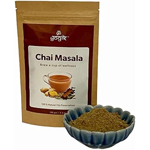 Go-Yogik Chai Tea Spice Masala (80 Servings)-100g |Super Blend of Ginger, Cardamom, Ceylon Cinnamon, Black Pepper, Cloves, Fennel | Caffiene Free Cover