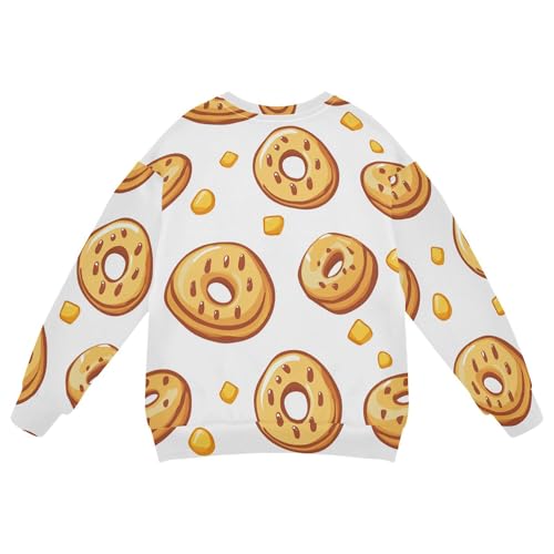 JUNZAN Cute Cartoon Donuts Little Kids Hooded Sweatshirt Fleece Fall Tops Shirts Party 4T2