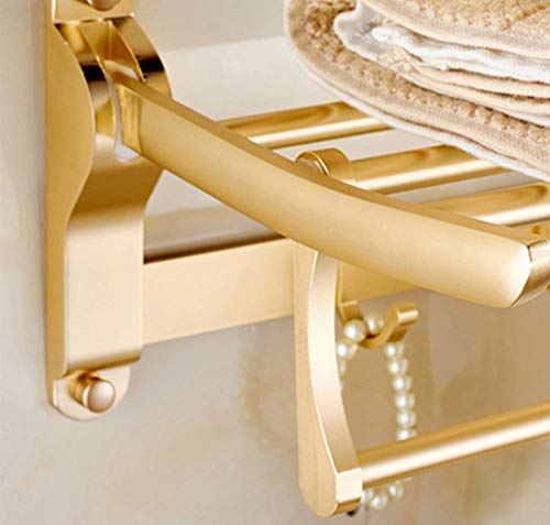 Étagère double porte-serviette or pliant pour optimiser les petits espaces - 6