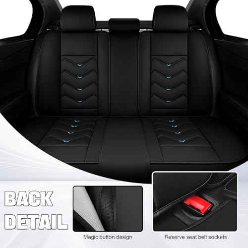 Image of Car Seat Cover for MINI Hardtop 2013-2026, Seat Covers Full Set,Non-Slip Waterproof seat Cover,Wear-Resistant Nappa Leather car seat Covers. (Luxury 5 Seats /Black Blue)