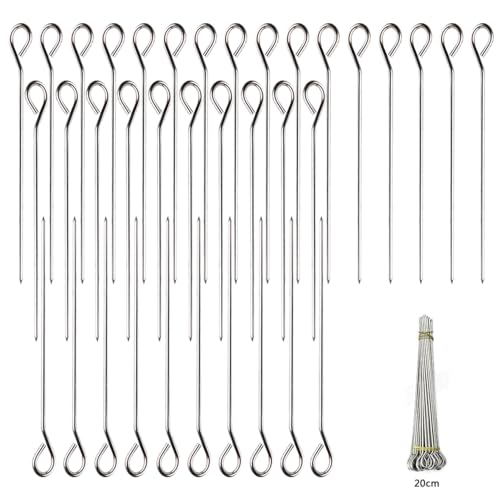 Eupneicu Pique De Brochette [36 Pièces], Pique A Brochette Inox De 20 Cm, Pour Barbecue Kebab Et Grillade