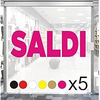 Adesivo Saldi Per Vetrine - 20x65 Cm, Nero, Impermeabile | Per Negozi E Auto