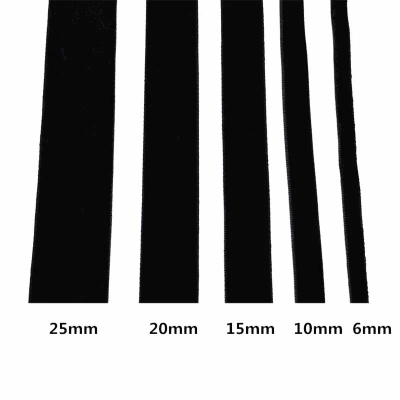 Samtband-Set, 4,5 m, 6–50 mm, Samtband, schwarz, weiß, rot, Hochzeits- und Party-Dekoration, handgefertigt, for Verpacken von Haarschleifen, DIY (rot, 25 mm breit)(White,50mm wide)