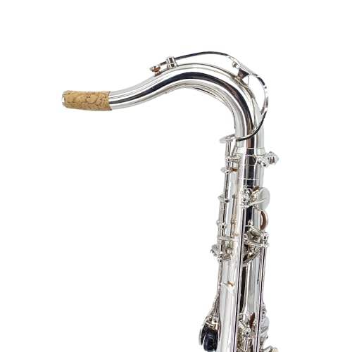 Image of Tenor Saxophone Complete Kit w /Case, Mouthpiece, 10pc Reeds, Professional B Flat Tenor sax, Gold Brass Lacquer, Rich, Warm Tone for Jazz & Classical, Ideal for Students to Pros(Silver)