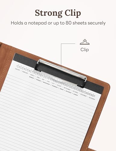 Image of Clipboard Folder Padfolio, Mymazn Writing Portfolio Faux Leather Clipboards with Cover for Legal Pad Holder Letter Size A4 8.5 x 11 for Business Conference Notepad Clip Boards