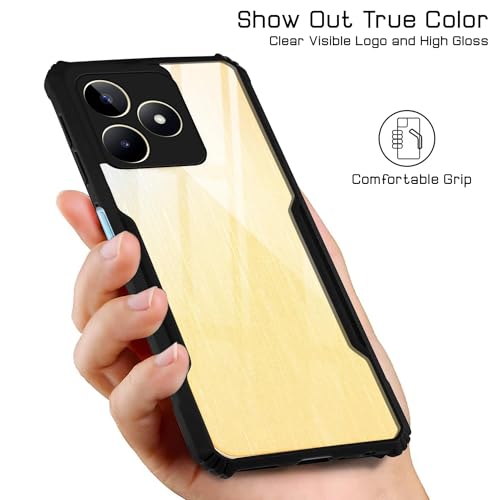 Image of Jkobi Back Case Cover for Realme C51 | Realme C53 (Shockproof with Polycarbonate Clear Panel | Professional Black)