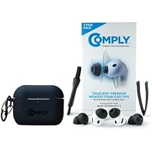 Comply Silicone Protective Case Bundle with TrueGrip Premium Memory Foam Replacement Earbud Tips for Apple AirPods Pro Gen 3, Black, Large, 3 Pairs, Durable Protective Cover for Wireless Earbuds