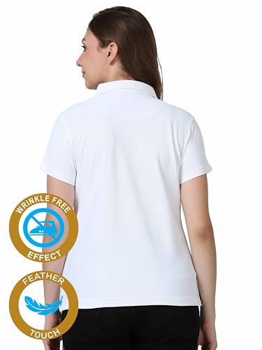 Image of STELLERS Women's Premium Polo T-Shirt, Regular Fit | Odour Resistant | Wrinkle Free | Quick Dry | Stretchable | Lightweight | Breathable | Sustainable | Anti-Static | Feather Touch Feel