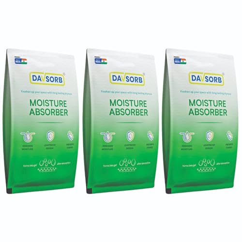 Image of DAVSORB Dehumidifier Room Moisture Absorber for for Wardrobe & Shoe Racks | Prevents Mould & Fungus in Home, Cars, Electronic items | Combo of 5gm x 40 sachets + 50gm x 5 sachets + 100gm x 3 Sachets