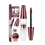 Aufbaubare Wimperntusche, wischfest, 3 Farben, dunkelbraun, hellbraun, schwarz, Wimperntusche für voluminöse Wimpern
