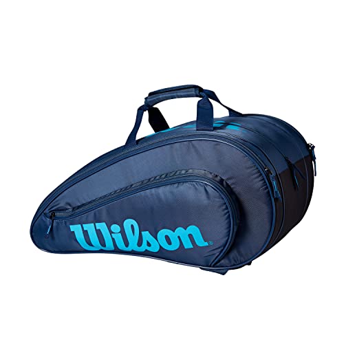 Wilson Padel-Tasche RAK Pak, Für bis zu 6 Schläger, Marineblau/Blau, WR8901701001