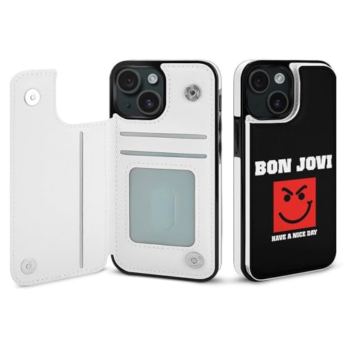 iPhone15用ケース 手帳型 Bon Jovi ボン・ジョヴィ スマホケース 財布型 アイフォン15用ケース おしゃれ 軽量 背面 携帯カバー カード収納 スタンド機能 PUレザー 耐衝撃