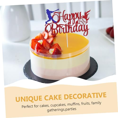 CIMAXIC 2 Conjuntos De Inserção De Bolo De Beisebol Decoração De Bolo De Beisebol Topper De Cupcake