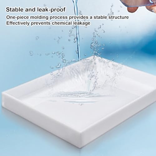 Grand bac d'égouttement rectangulaire en plastique PP – Bac étanche pour accessoires de laboratoire, cuisine et maison (60 x 30 x 5 cm) – scellé pour un nettoyage facile