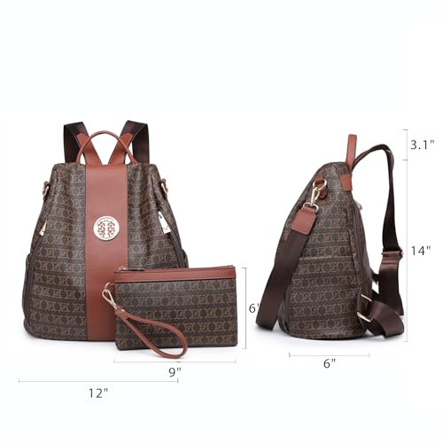 Image of Women Fashion Backpack Purse Multi Pockets Anti-Theft Rucksack Travel Shoulder Bag Handbag