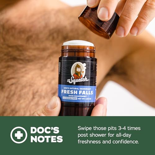 Dr. Squatch Natural Men’s Deodorant – Aluminium Free Natural Deodorant For Men with Charcoal & Postbiotics for 72-Hour Odor Protection – Alpine Sage & Fresh Falls, 75g Stick (2-pack) - Image 4