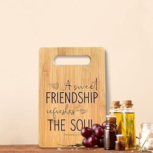 ANIANG Friendship Gifts for Women Cutting Board, A Sweet Friendship Refreshes The Soul Bamboo Cutting Board, Bible Verse Christian Decorative Cutting Board Kitchen Decor,Gifts for The Hostess Friends Friendship Gifts for Women Cutting Board A Sweet Friendship Refreshes The Soul Bamboo Cutting Board Bible Verse Christian Decorative Cutting Board Kitchen DecorGifts for The Hostess Friends